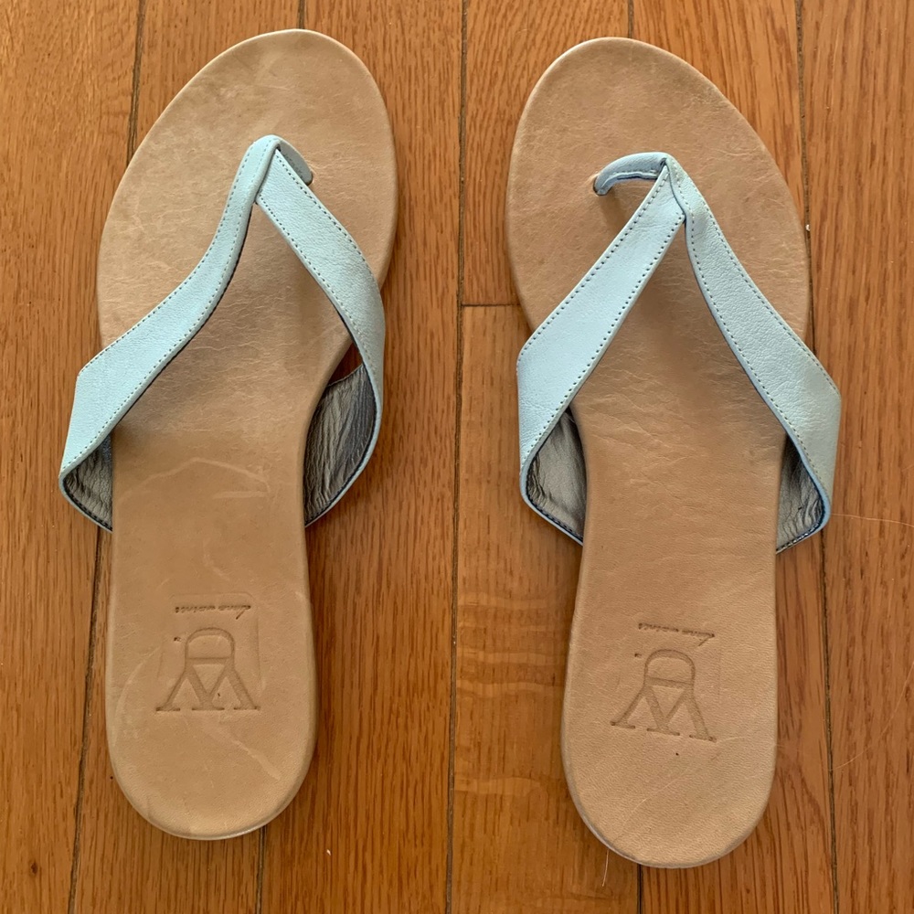 Diana Warner Mint Leather Slides